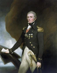 Portrét kapitána sira Edwarda Berryho (1768-1831), který sloužil pod velením Horatia Nelsona (1758-1805) v bitvě u Abúkiru (neboli bitvě na Nilu) v roce 1798 a v bitvě u Trafalgaru v roce 1805.