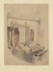 Mumie v Bristol Institution, c.1834 (akvarel a tužka na papíře)