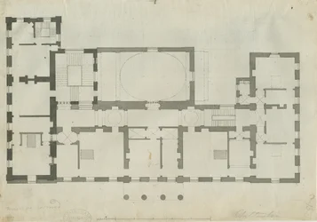 Chillington Hall: kresba perem a tužkou, nd [1789] (kresba)