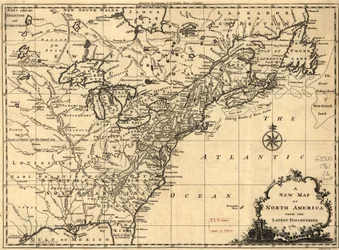 Nová mapa Severní Ameriky podle nejnovějších objevů. LOC 75693504