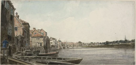 Pohled na Wensum na King Street, převzato z Foundary Bridge