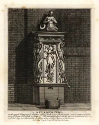 Zvláštní pumpa na dvoře Leathersellers’ Hall, Bishopsgate Street, Londýn