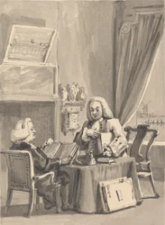 Hogarth požádá svého patrona biskupa Hoadleyho, aby se podíval na jeho MS. "Analýza krásy"