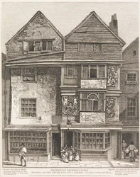 Domy na jižní straně ulice zvané London Wall