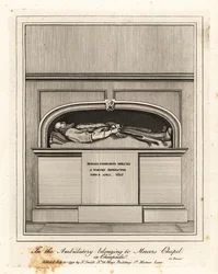 Památník Richarda Fishbourne Mercer, zemřel 1625, v Ambulatory v Mercers Chapel, Cheapside