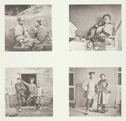 Ženy Amoy, Malá noha čínské dámy, Muži Amoy, Mužský a ženský kostým, Amoy, c.1868.