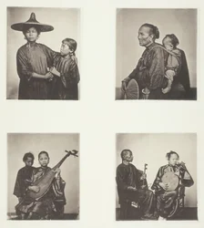 Boat Girls, A Canton Boatwoman and Child, Musicians, Musicians, c. 1868.