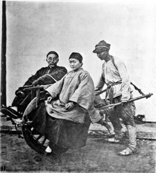 Čína, rikša kolem roku 1870 (foto)