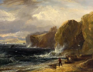 St Andrews Bay, Fife, kolem 1820-30 (olej na palubě)