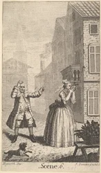 Frontispis k Moliérově Sganarelle, ou le Cocu Imaginaire Imaginární paroháč, ca. 1732.