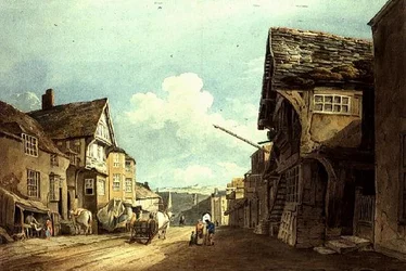 Při pohledu dolů na High Street, Conwayi
