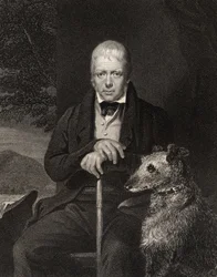 Sir Walter Scott, rytina W. Holla, z knihy "The National Portrait Gallery, Volume I", vydané kolem roku 1820.
