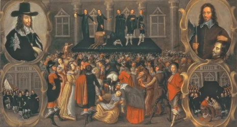 Očitá reprezentace popravy krále Karla I. v roce 1649