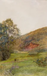 Quantock Hills, asi 1870 (akvarel na papíře)