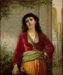 Unwelcome Companion (Pouliční scéna v Káhiře), cca 1872-73 (olej na plátně)