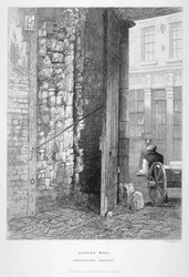 Cripplegate Poster, na hřbitově St Giles bez Cripplegate, London Wall, Londýn, 1851.
