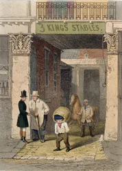 Pozůstatky Clarendon House, Three Kings Livery Stables, Piccadilly, z 