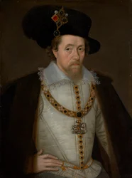 Jakub VI. a I., 1566 - 1625, skotský král 1567 - 1625, král Anglie a Irska 1603 - 1625