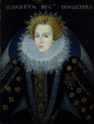 Portrét královny Alžběty I. (1533-1603) (olej na plátně)