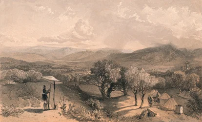 „Údolí Baidar, ze zadní Petroskiho vily, pohled na východ“, 1856