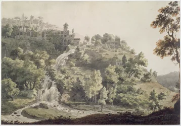Tivoli: Pohled na vilu Maecenas, 1858