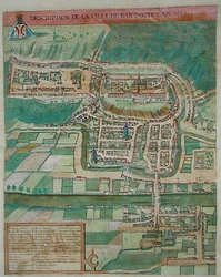 Mapa Baru, z „Civitates Orbis Terrarum“ od Georga Brauna (1541-1622) a Franse Hogenberga, kolem roku 1572 (barevná rytina)