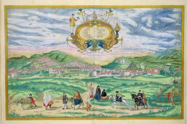 Mapa Granady, z Civitates Orbis Terrarum od Georga Brauna (1541-1622) a Franse Hogenberga (1535-90), 1563