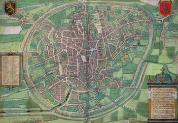 Plán města Bruselu, z „Civitates Orbis Terrarum“ od Georga Brauna (1542-1622) a Franse Hogenburga (1635-90), kolem 1572
