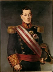 Portrét Ildefonsa Dieze de Rivera, hraběte z Almodovaru (1777-1846), španělského vojáka a politika. Obraz Jose Maria GALVAN Y CANDELA (1837-1899) 19. stol.