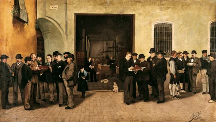 "" The Saffron Trade "" Obraz od Jose Bru Albinana (19. století) 1880 Valencie. Muzeum Bellas Artes San Pio V.