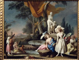 Odlupování. Obraz od Jose Camarona Y Boronata (1730 - 1803)
