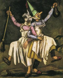 GUTIERREZ SOLANA, José (1886-1945). Masky tančící ruku v ruce. 1938. Olej na plátně. ŠPANĚLSKO. MADRID (AUTONOMNÍ SPOLEČENSTVÍ). Madrid. Kulturní nadace Mapfre Vida