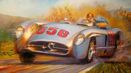 En la Mille Miglia, Juan Manuel Fangio, Mercedes Benz 300 SL