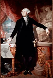 Portrét prezidenta Spojených států George Washingtona (1732-1799) Obraz Giuseppe Perovani (1765-1835) Madrid, Academia de San Fernando