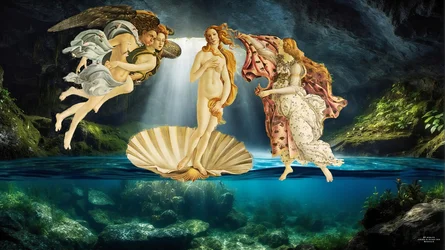 JJM-recreate_Botticelli-S_Die Geburt der Venus _underwater