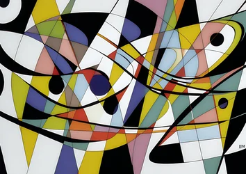 abstrakti: valkoisilla keinuilla 3