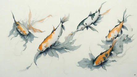malba inkoustem: Koi kapr fish_01