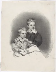 Korunní princ František Josef a arcivévoda Ferdinand Maximilian Josef jako děti