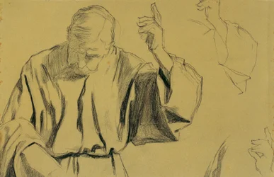 Studie drapérie k obrazu "Christi Ascension"