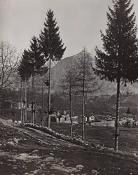 Album "Moje světová válka - vzpomínky na jihozápadní frontu v Korutanech, Itálie, Trentino-Alto Adige) 31.3.1915-12.11. 1918 - Vídeň Josefa Zohleho ": trosky Pliczna (č/b foto