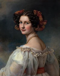 Portrét Augustina Obraz od Josepha Karla Stielera (1781-1858) Mnichov 19. století. Chateau De Nymphenburg