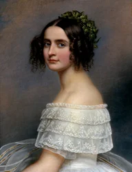 Portrét princezny Alexandry Bavorské (Alexandra Amalie Bavorská, Alexandra Bavorská) (1826-1875) - Malba Josepha Karla Stielera (1781-1858) Ec. All