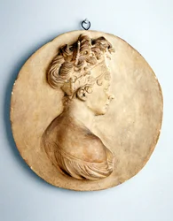 Kruhový reliéf Madame Recamier, kolem 1801-1802 (terakota)