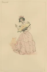 Cleopatra, nebo The Honorable Mrs Skewton, c.1920 (pero a inkoust s wc na papíře)