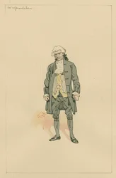 Pan Geoffrey Haredale, cca 20. léta (pero a inkoust s wc na papíře)