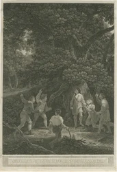Boscobel - The Royal Oak : rytina, duben 1800