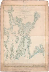 Mapa přístavu Rhode Island a Narragansett Bay