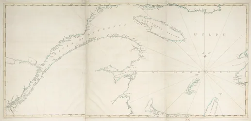 Mapa zálivu a řeky svatého Vavřince, cca 1778 (tisk)