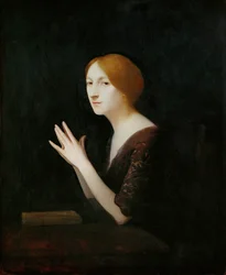 Marguerite Moreno (malba na dřevě)