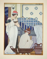 Koupací sedátko, ilustrace z díla „Hippokratovy spisy“, 1934